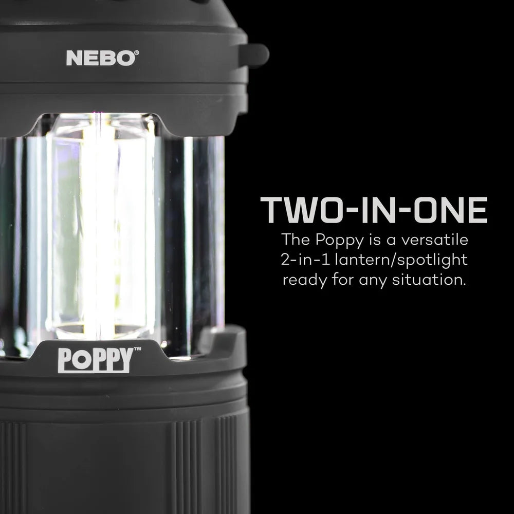 Battery Operated 300 Lumen Gray Lantern and 150 Lumen Spotlight