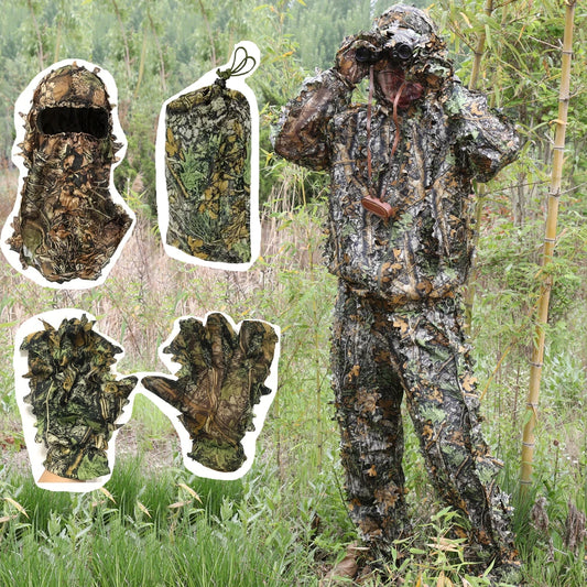 Hunting Jungle Leaves Camouflage Ghillie Suit With Hood