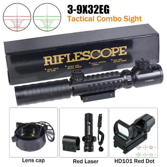 Tactical 3-9X32EG Riflescope Laser Red Dot