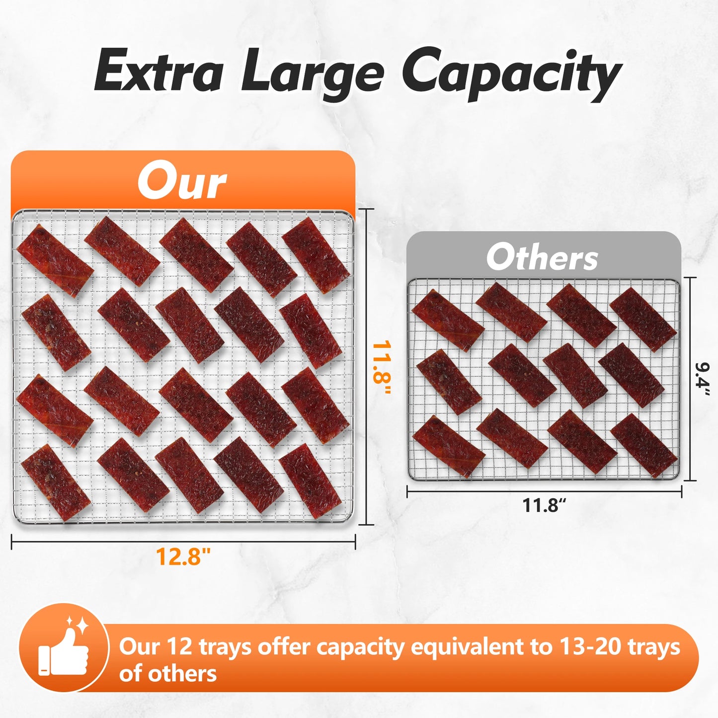 12-Tray 1300W Commercial Grade, 360° Food Dehydrator