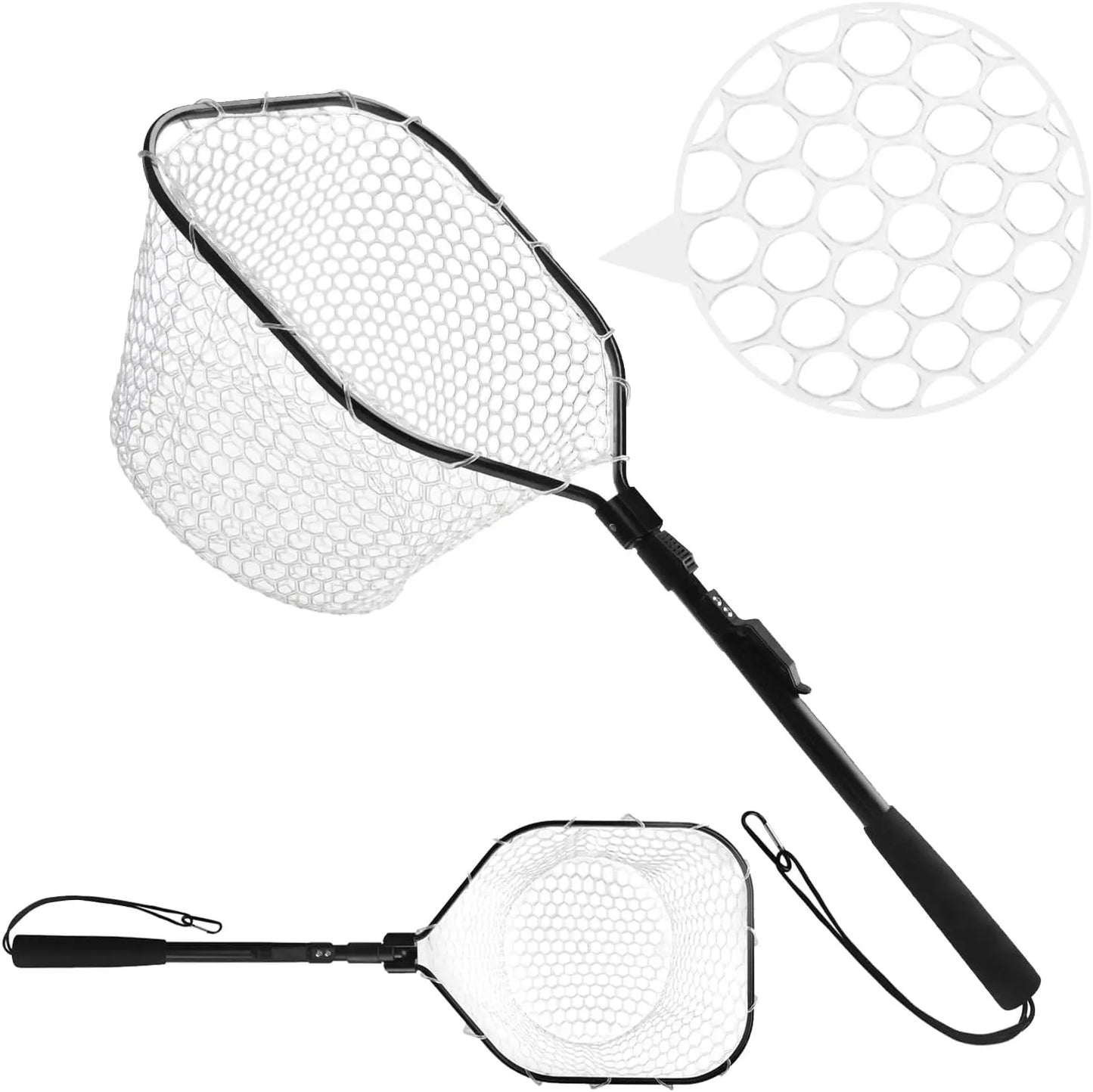 Fly Fishing Landing Net Soft Rubber Mesh