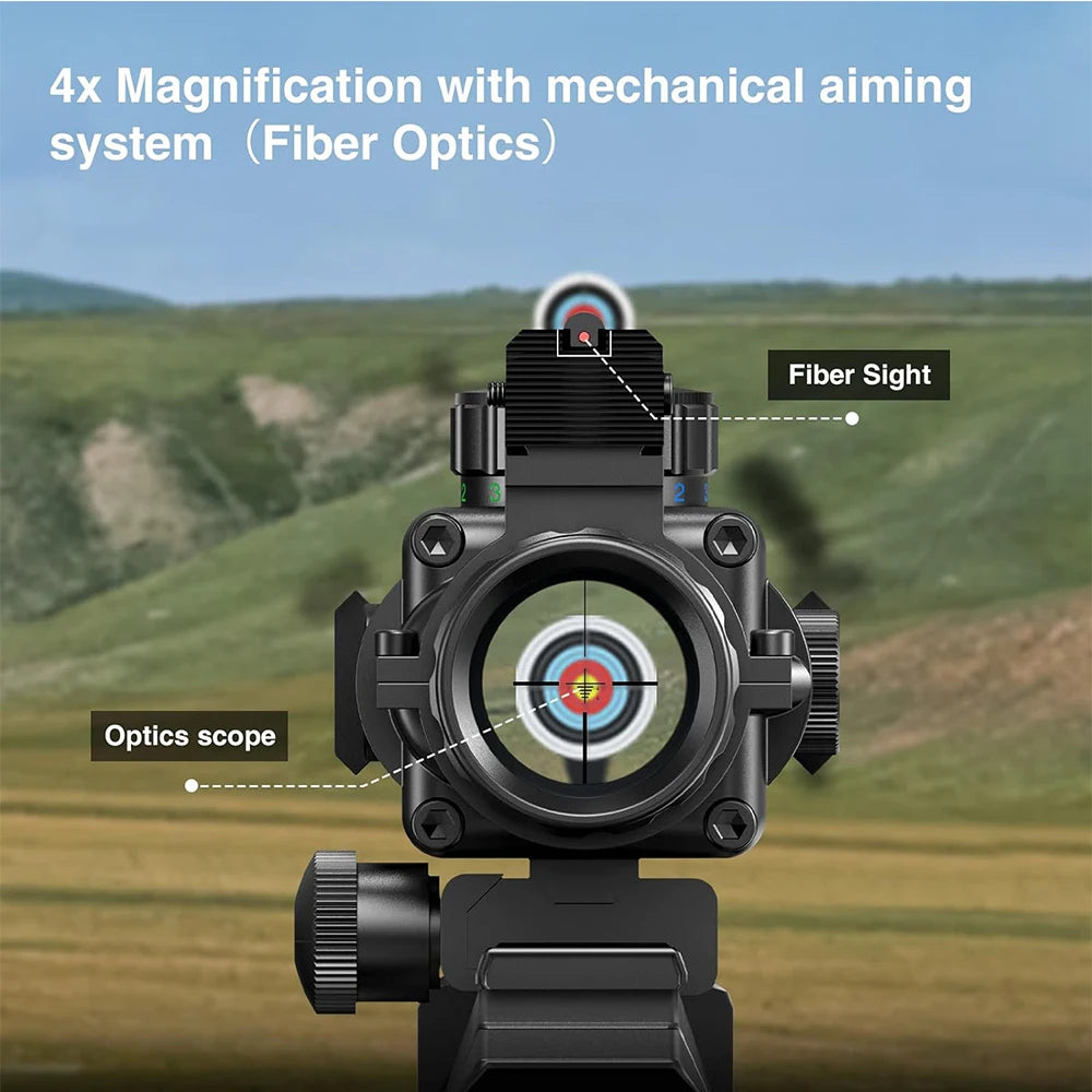 4x32 Tactical Riflescope with Fiber Optic Sight