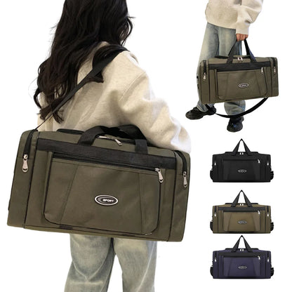 Weekend Duffle Bag Large Capacity Oxford Trip Work Storage Bag Waterproof Portable Unisex Zipper Outdoors Business Duffle Bag