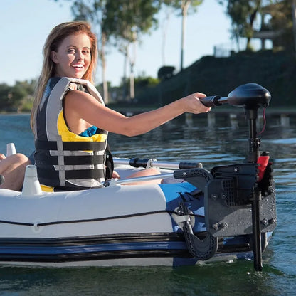 Transom Trolling Motor:Easy to Attach,Built-In Battery Meter