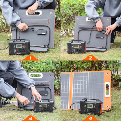 FF Flashfish 18V 60W Portable Foldable Solar Panel Solar Charger with DC Output USB-C QC3.0 for Phones Tablets Camping RV Trip