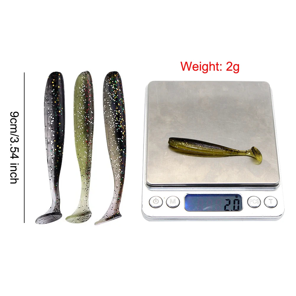 10Pcs 9cm Fishing Lures Plastic Fishing Soft Lure