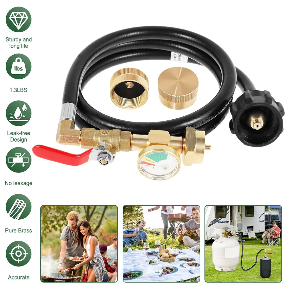 36Inch High-Pressure Propane Refill Adapter Hose