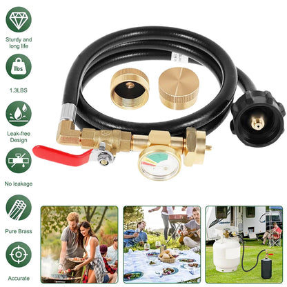 36Inch High-Pressure Propane Refill Adapter Hose