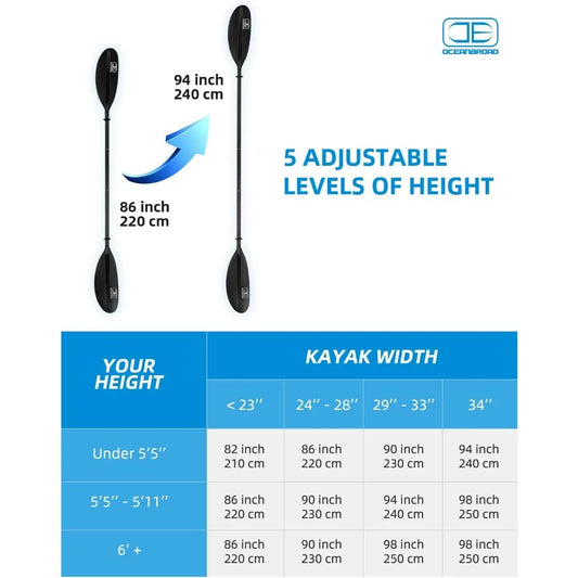Adjustable Carbon Fiber Kayak Paddle