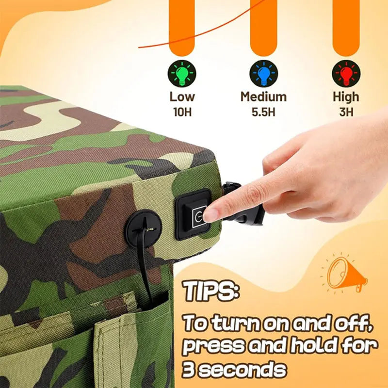 Camouflage Heated Seat Cushion for Sports Fields Outdoor