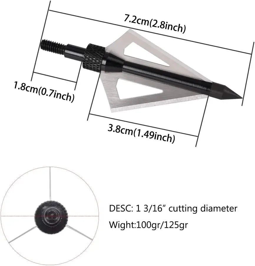 Hunting Broadheads 3 Blades Archery Crossbow Compound Bow