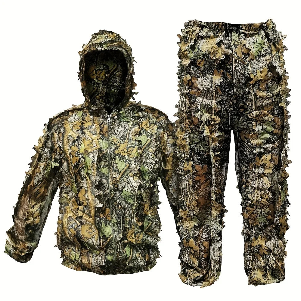 Hunting  Jungle Leaves  Camouflage Ghillie Suit  With Hood