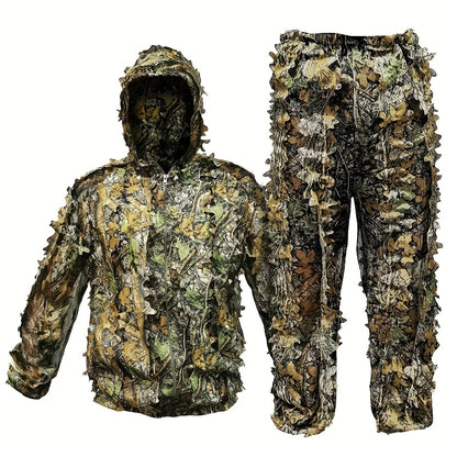 Hunting  Jungle Leaves  Camouflage Ghillie Suit  With Hood