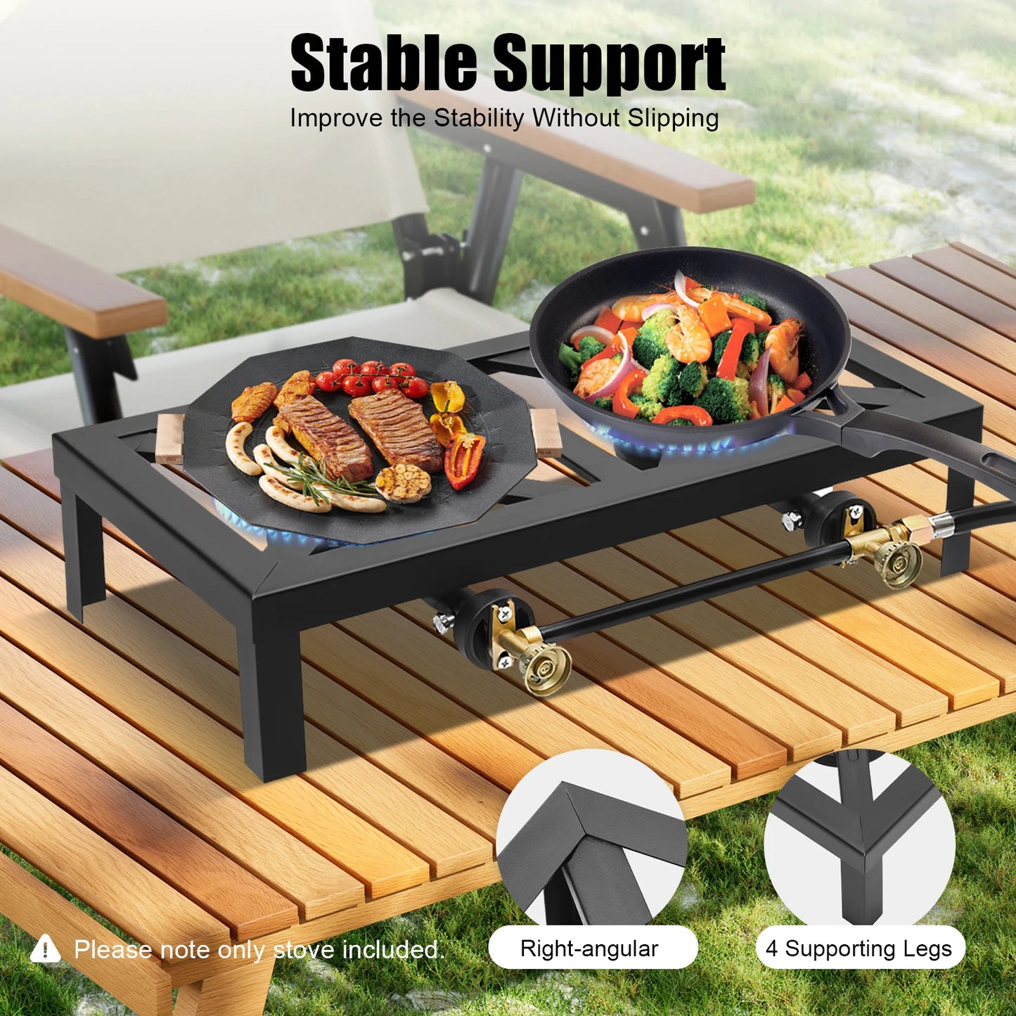 Portable Camping Gas Stove Double Burner