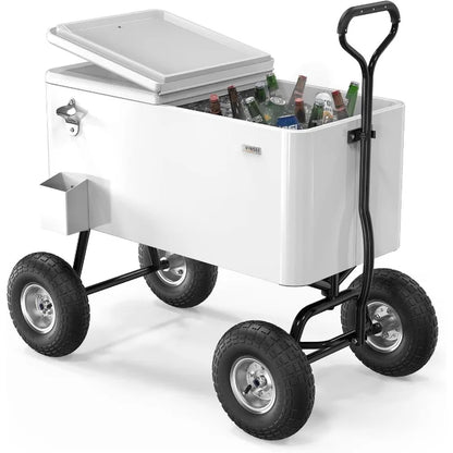 80 Quart Wagon Rolling Cooler Ice Chest,