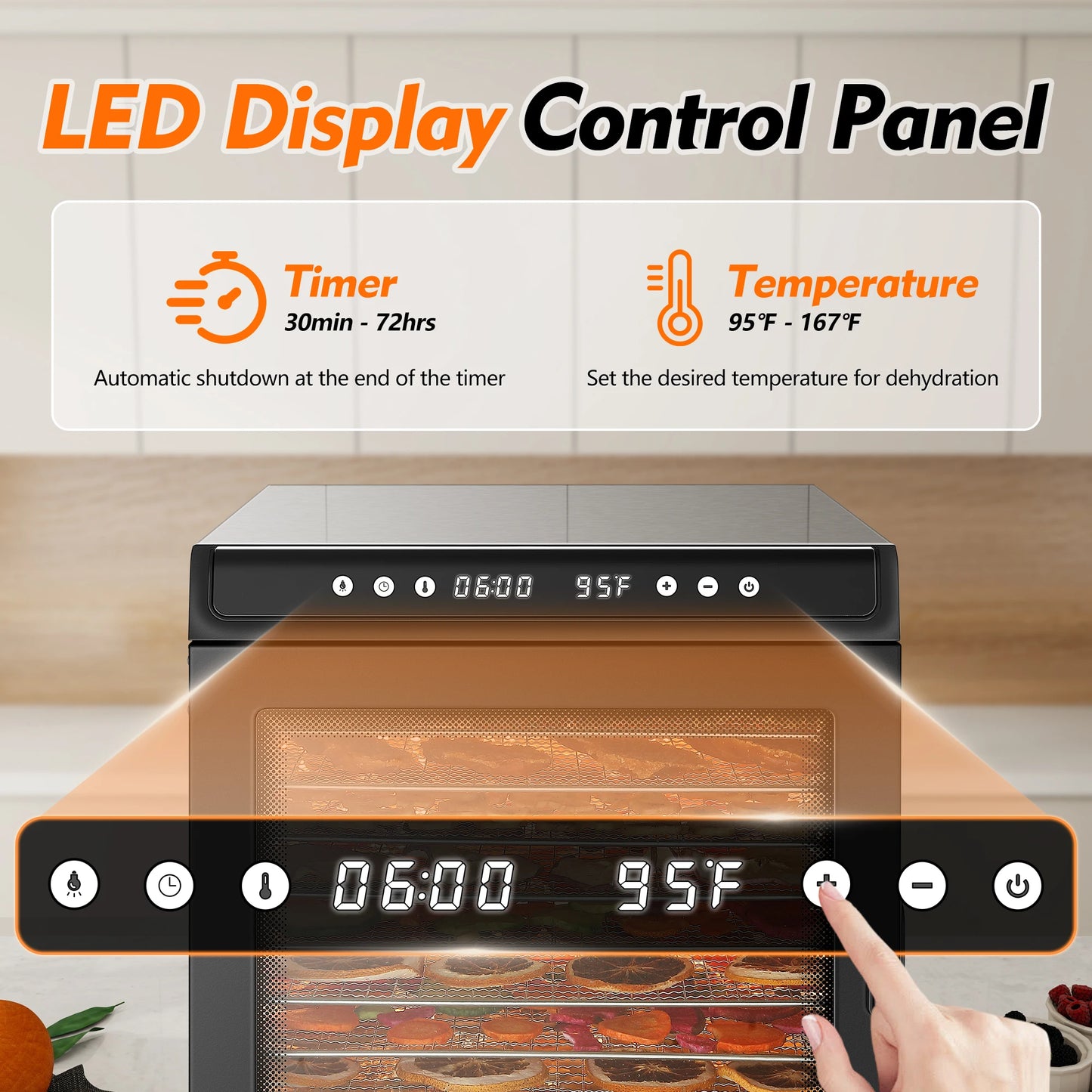 12-Tray 1300W Commercial Grade, 360°  Food Dehydrator