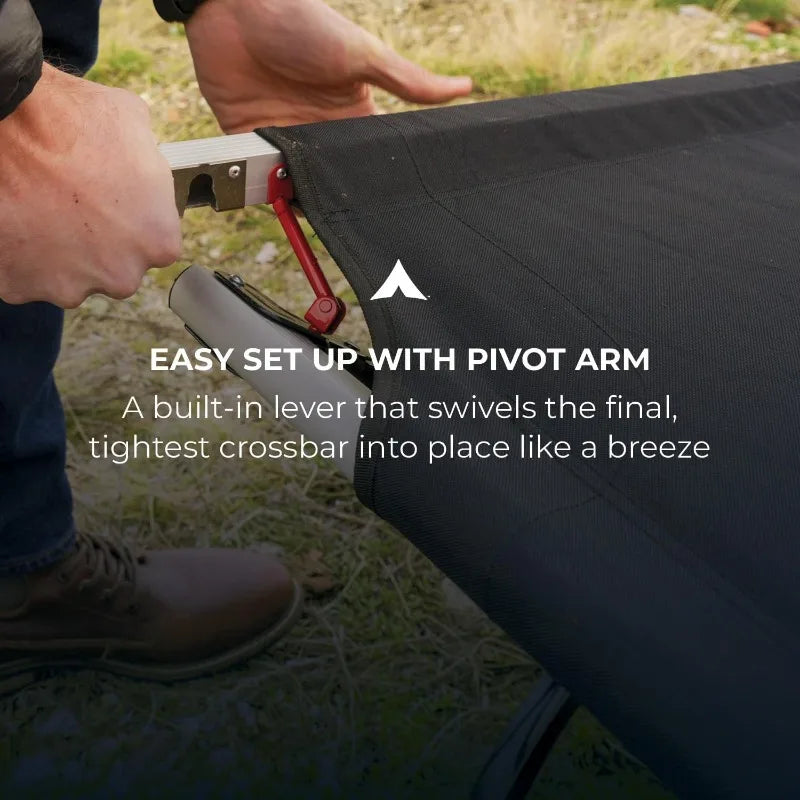 Teton Camping Cot with Pivot Arm, Folding Camping Cot