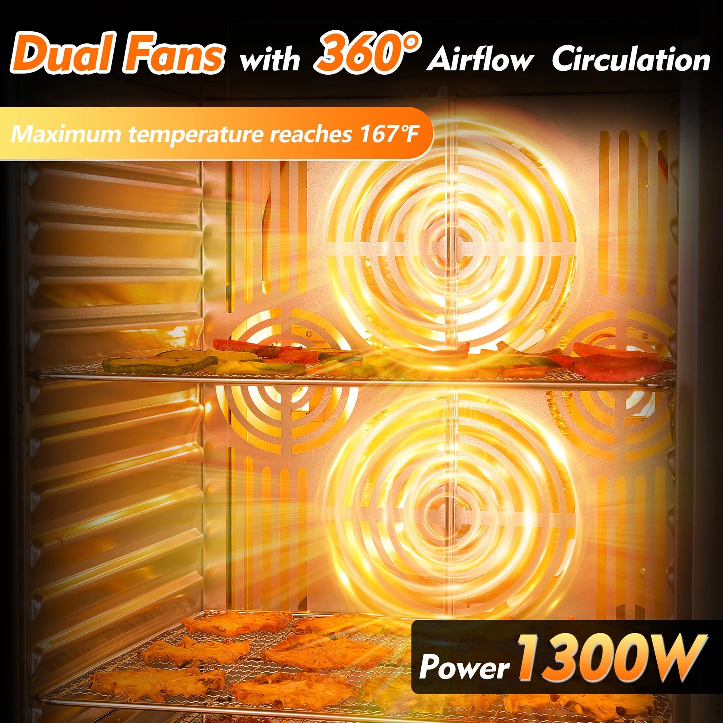 12-Tray 1300W Commercial Grade, 360°  Food Dehydrator