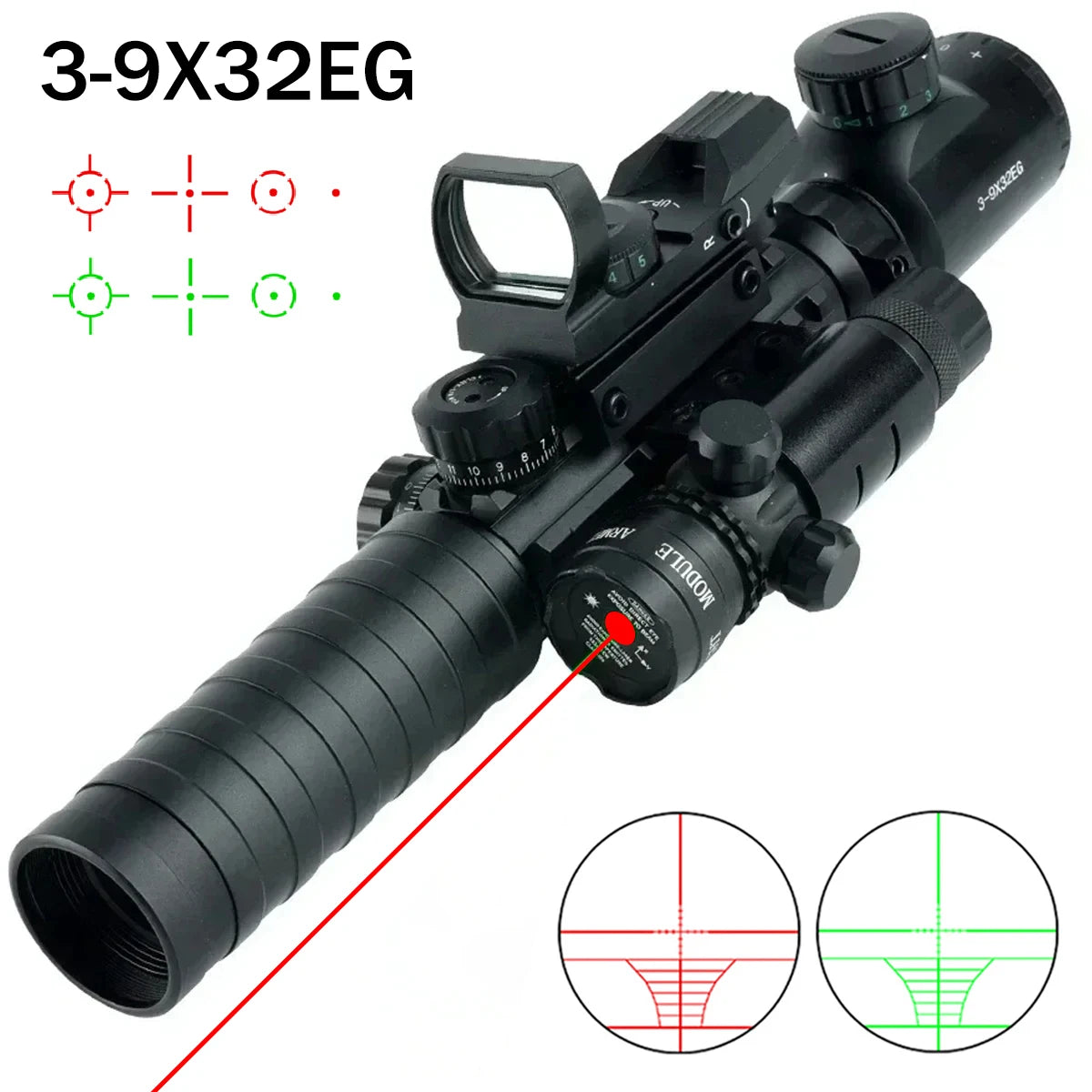 Tactical 3-9X32EG Riflescope Laser Red Dot