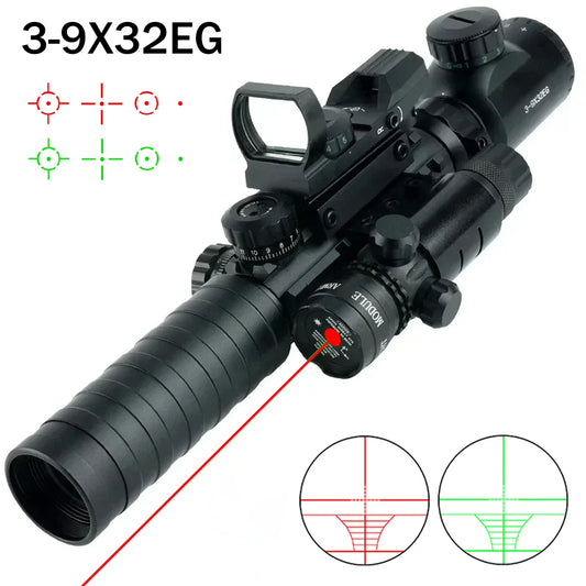 Tactical 3-9X32EG Riflescope Laser Red Dot