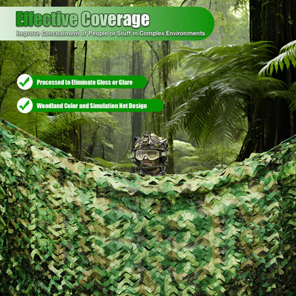 Polyester Nylon Camouflage Net Woodland for Camping Hunting