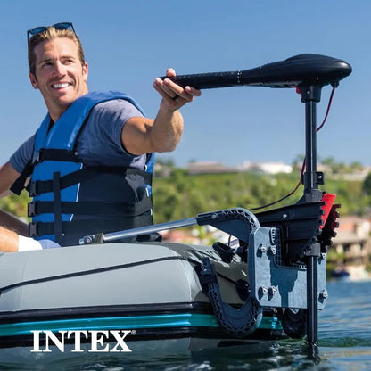 Transom Trolling Motor:Easy to Attach,Built-In Battery Meter