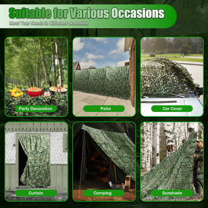 Polyester Nylon Camouflage Net Woodland for Camping Hunting