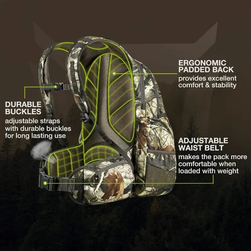 Hunting Backpack, Waterproof Camo  Pack with Rain Cover,
