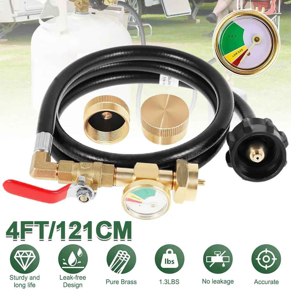 36Inch High-Pressure Propane Refill Adapter Hose