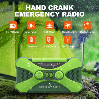 Camping Survival Radio Dual Speaker Rechargeable Weather Radio