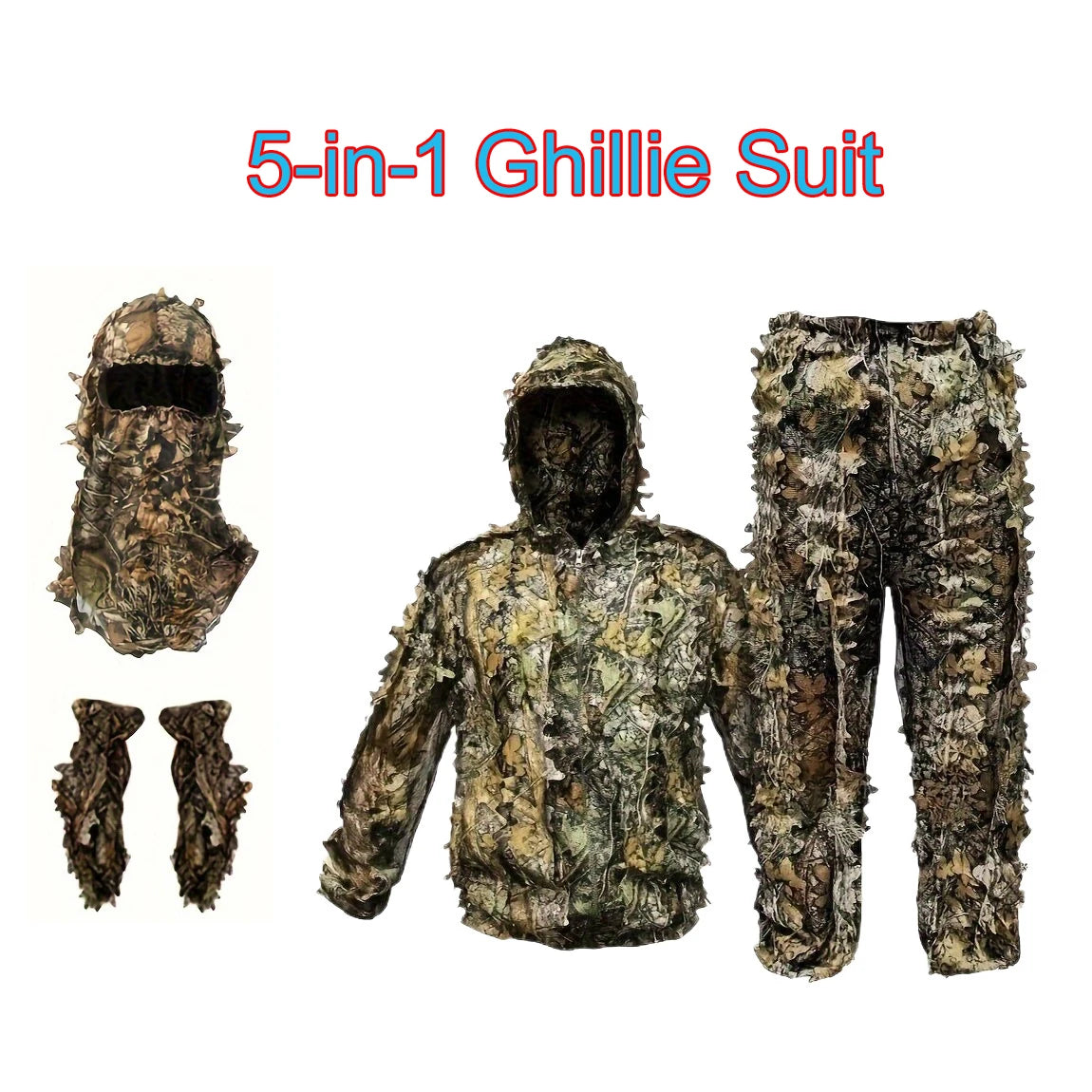 Hunting  Jungle Leaves  Camouflage Ghillie Suit  With Hood