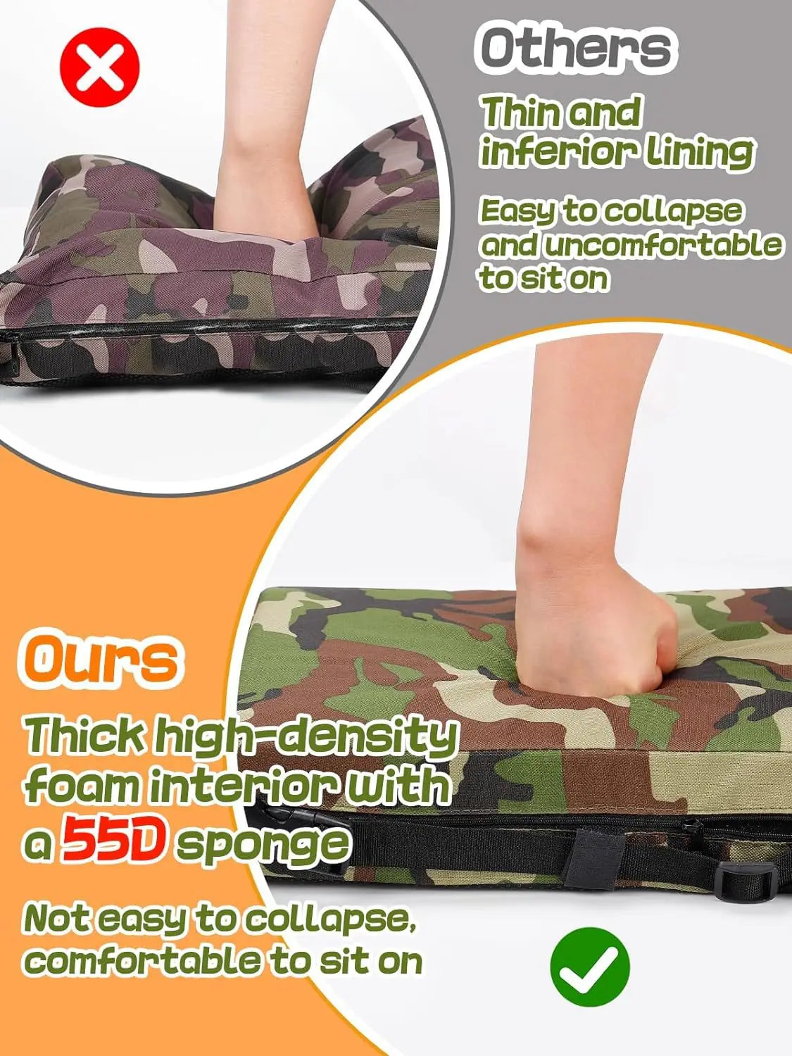 Camouflage Heated Seat Cushion for Sports Fields Outdoor