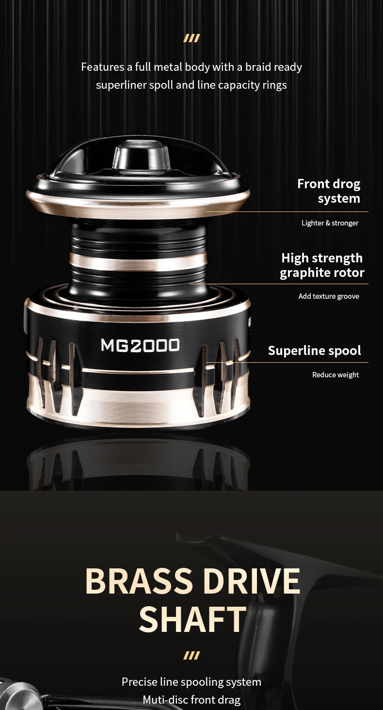 MG Spinning Reels Ultralight Metl 10kg Max Drag Fishing reels
