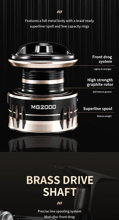 MG Spinning Reels Ultralight Metl 10kg Max Drag Fishing reels