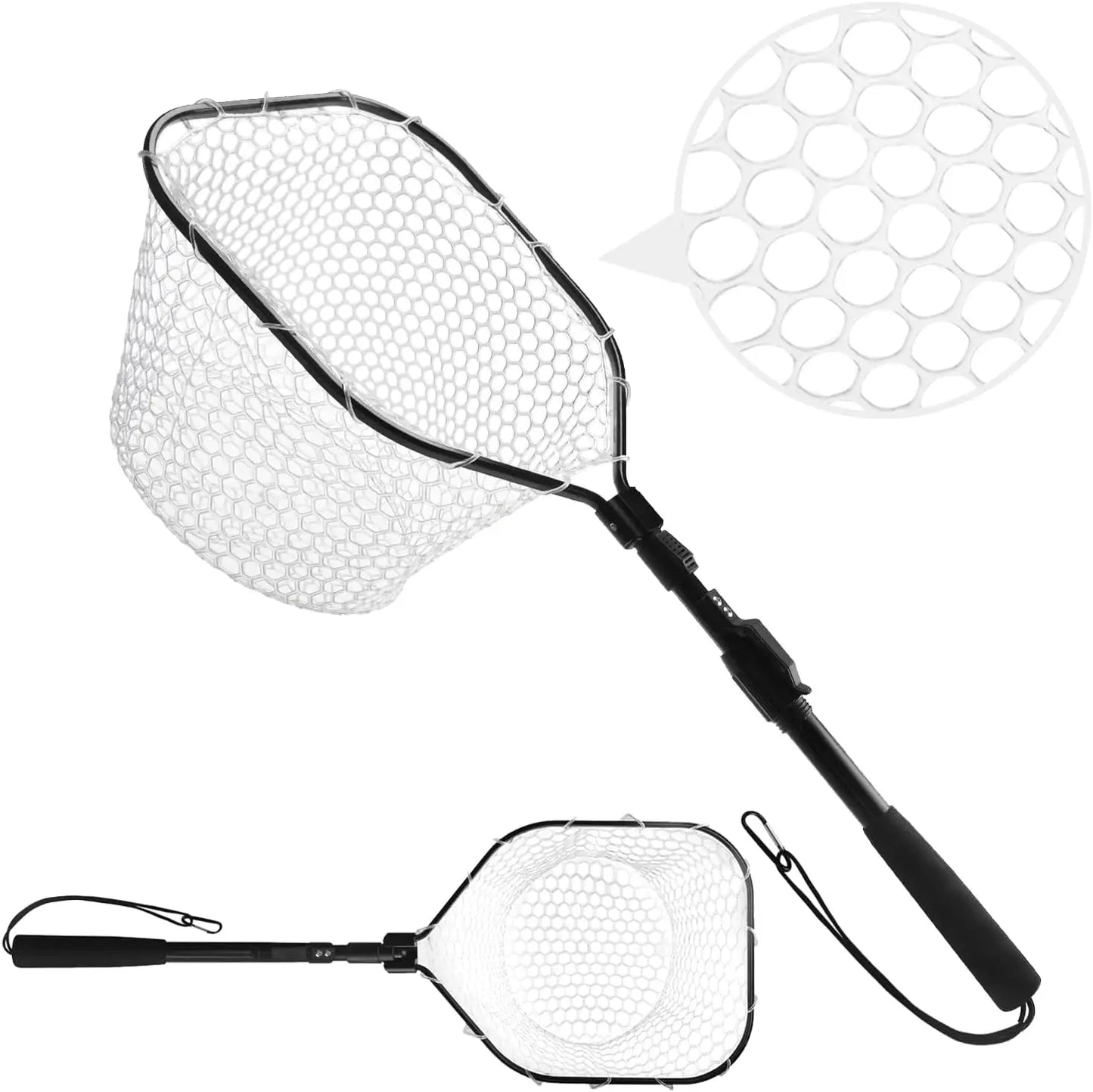 Fly Fishing Landing Net Soft Rubber Mesh