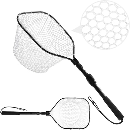 Fly Fishing Landing Net Soft Rubber Mesh