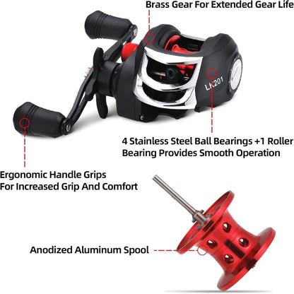 Kilitn Fishing Rod and Reel Combo Baitcasting Combo