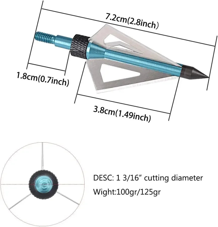 Hunting Broadheads 3 Blades Archery Crossbow Compound Bow