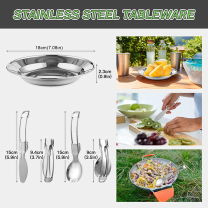 Camping Cookware Mess Kit Outdoors Camping Pot