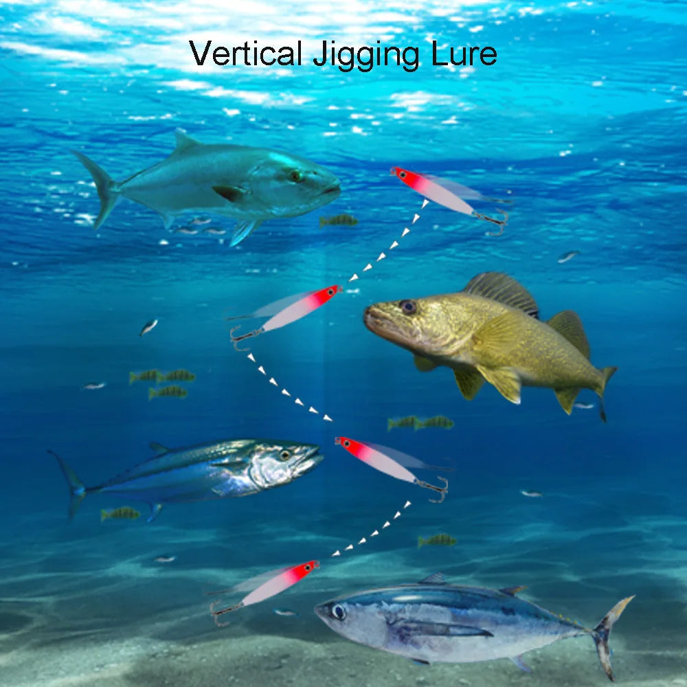 6pcs Metal Cast Jig Spoon 40g Fishing Jigs