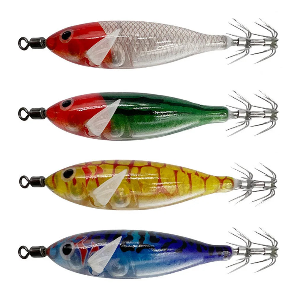 5.7g/8cm Cuttlefish Attracting Lure Double Hook Squid Jig