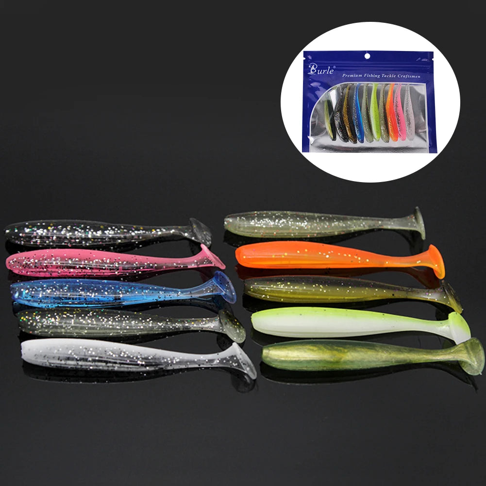 10Pcs 9cm Fishing Lures Plastic Fishing Soft Lure