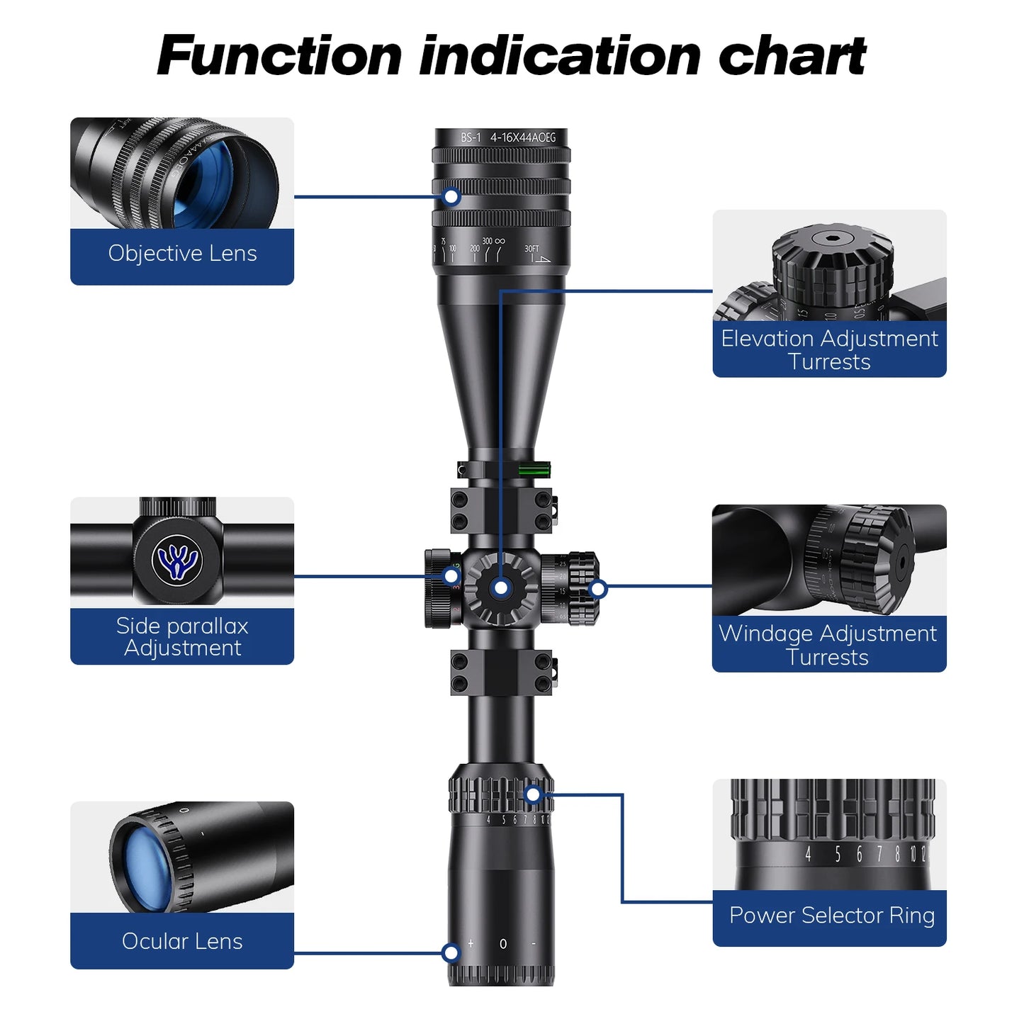 Tactical 4-16x44  Riflescope Hunting Scopes