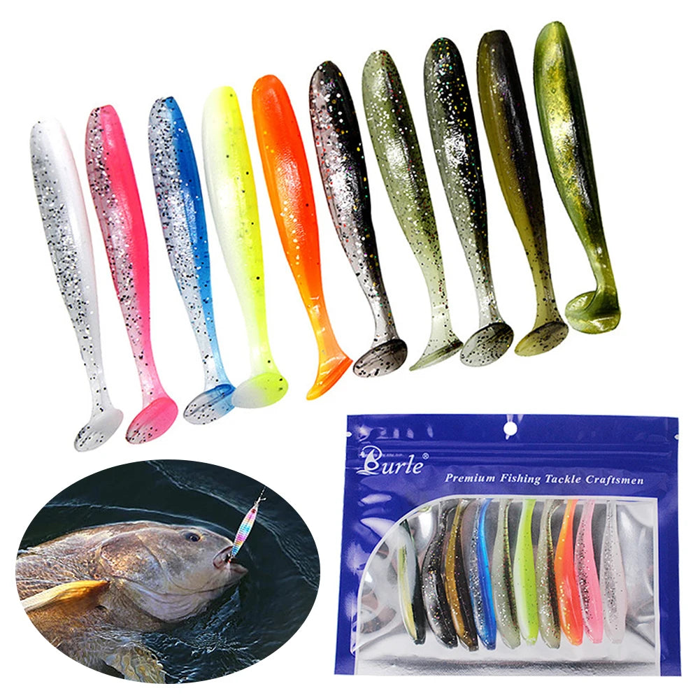 10Pcs 9cm Fishing Lures Plastic Fishing Soft Lure