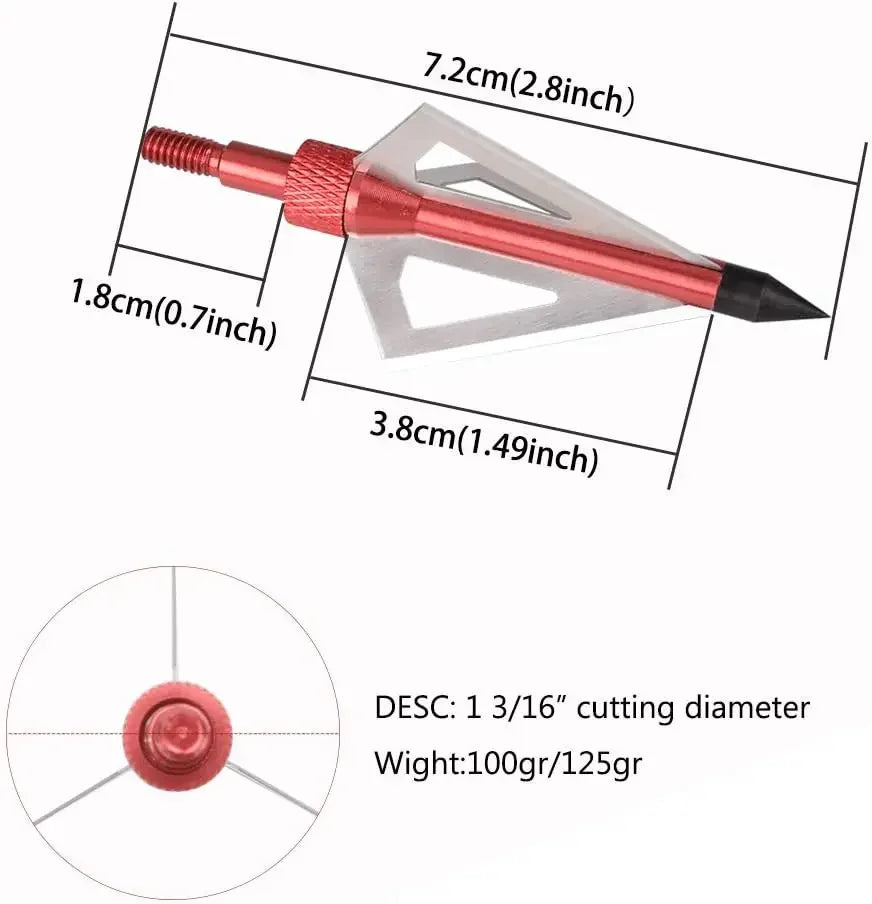 Hunting Broadheads 3 Blades Archery Crossbow Compound Bow