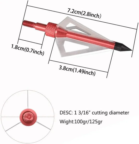 Hunting Broadheads 3 Blades Archery Crossbow Compound Bow