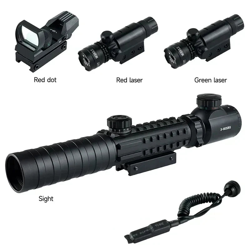Tactical 3-9X32EG Riflescope Laser Red Dot
