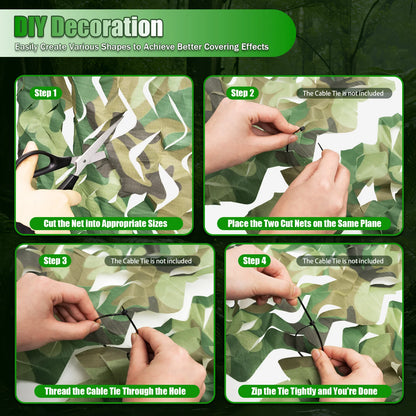 Polyester Nylon Camouflage Net Woodland for Camping Hunting