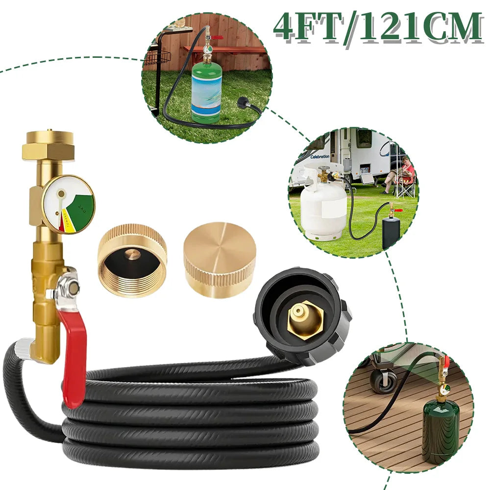 36Inch High-Pressure Propane Refill Adapter Hose