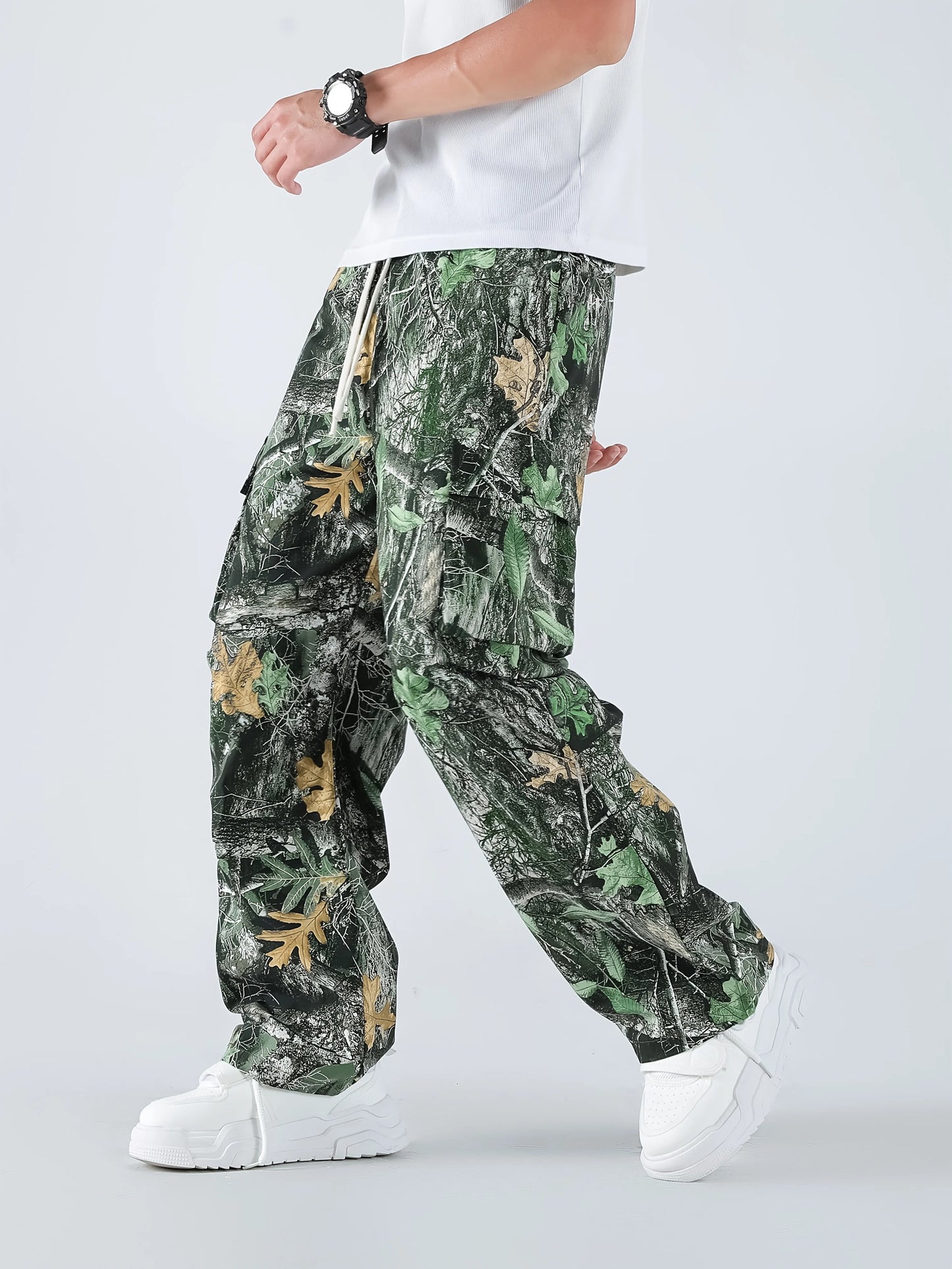 Three-color  Camouflage Leaf Pattern